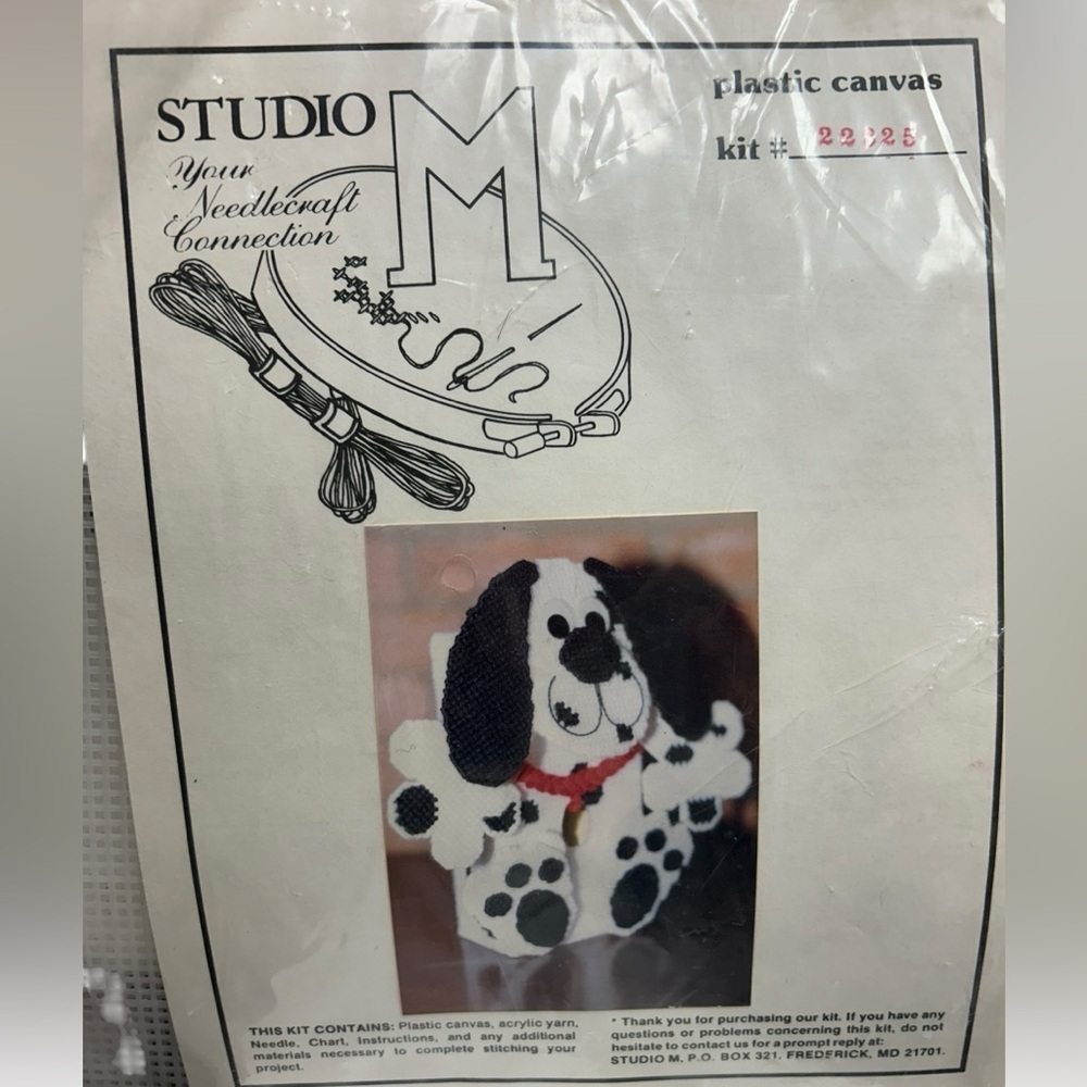 Vintage Studio M Craft Kit Tissue Box Cover Dalmation Dog Sealed